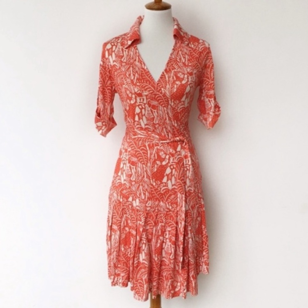 Orange DVF Wrap Dress